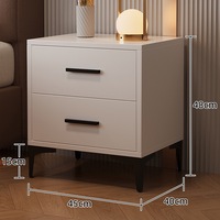 Table de chevet en bois moderne et minimaliste de luxe léger avec compartiment de rangement ouvert 40x40cm, armoire de chevet intelligente peu encombrante