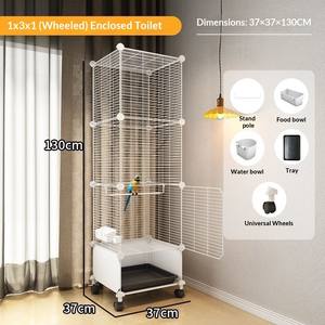 Jaula Grande <span class=keywords><strong>de</strong></span> Metal <span class=keywords><strong>para</strong></span> Pájaros con Base Rodante y Bandeja, Ideal <span class=keywords><strong>para</strong></span> Periquitos, Ninfas, Loros, Guacamayos y Canarios - Product Image 6