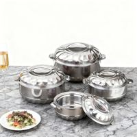 Set Peralatan Masak Dapur Orchid 4-Piece Berlapis Baja, Anti Karat, Minimalis Modern, Kapasitas Besar, Isolasi Dua Lapis