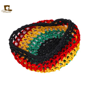 <span class=keywords><strong>Filet</strong></span> à <span class=keywords><strong>cheveux</strong></span> en maille crochetée multicolore style jamaïcain, en rayonne tricotée, type snood, couvre-chignon, ornement <span class=keywords><strong>pour</strong></span> <span class=keywords><strong>la</strong></span> <span class=keywords><strong>nuit</strong></span>, accessoires capillaires - Product Image 4