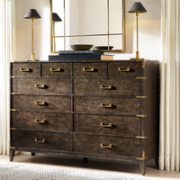 Commode de Rangement Multifonctionnelle en Bois Massif Moderne et Écologique, de Luxe et Durable, avec 12 Tiroirs et Supports d'Angle pour Chambre à Coucher