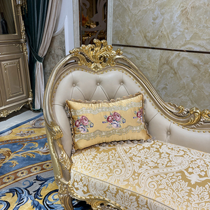 Silla de cuero francés <span class=keywords><strong>chaise</strong></span> <span class=keywords><strong>longue</strong></span> europea de lujo de madera maciza tallada silla perezosa - Product Image 3
