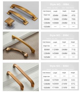Poignées en alliage de zinc et laiton pour armoires de cuisine, poignées de tiroir en bronze brossé, poignées de porte de placard, barres de traction symétriques - Product Image 5