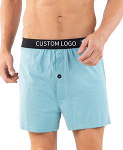 Caleçon <span class=keywords><strong>long</strong></span> pour homme en coton doux avec logo personnalisé, avec braguette boutonnée ouverte, caleçon pour garçon - Product Image 3