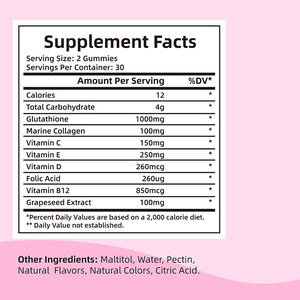 Suplemento para el Cuidado de la Piel con Glutatión <span class=keywords><strong>GSH</strong></span> y <span class=keywords><strong>GSSG</strong></span>, Marca Privada OEM/ODM, Gomitas Blanqueadoras de Piel - Product Image 2