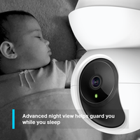 Mini caméra de sécurité intelligente sans fil pour la maison, vision nocturne couleur, détection de mouvement PIR, 360° °   Caméras de surveillance CCTV WiFi 1080P HD 24h/24 et 7j/7, webcam