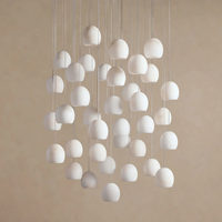Lustre linéaire à 36 têtes, grand lustre moderne pour escalier et hall d'entrée, en acier inoxydable de luxe, pierre naturelle, alabâtre, éclairage