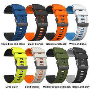 BEEFLYPOWER Nouveau <span class=keywords><strong>bracelet</strong></span> en silicone bicolore à motif angulaire de 22 mm pour <span class=keywords><strong>Huawei</strong></span> GT 5/4/3/2 <span class=keywords><strong>Pro</strong></span> 46 mm, <span class=keywords><strong>bracelet</strong></span> de remplacement - Product Image 5