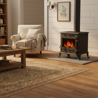Cheminée autoportante en fonte à bois |   Cheminée d'intérieur de style européen moderne avec fonctions décoratives et chauffage – Garantie 1 an