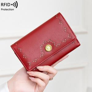 Cartera de Cuero Roja de Lujo para Mujer, Cartera de PU para Mujer, Cartera de Gran Capacidad con Tarjetero, Cartera para Mujer - Product Image 4