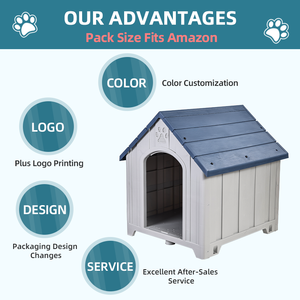 Rumah anjing besar kustom Modern mewah luar ruangan plastik <span class=keywords><strong>Metal</strong></span> Cage dengan kuat dapat dilepas membersihkan pola hewan Solid gaya Villa - Product Image 6