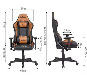 Großhandel Racing-Style Ergonomischer <span class=keywords><strong>Gaming</strong></span>-Stuhl Drehbar Neigbar Braunes Leder <span class=keywords><strong>Gaming</strong></span>-Sessel - Product Image 6