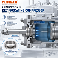 Anneau d'étanchéité en PTFE pour tige de compresseur, pour cylindre industriel à mouvement alternatif, dimensions personnalisées sur mesure selon dessin, fourniture directe usine OEM