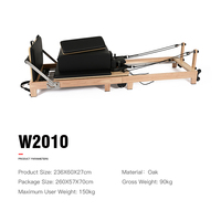 Premium Eichenholz Pilates Reformer Faltbare Pilates-Maschine mit Verstellbarem Griff für Studio und Heimfitness - Tragbares Gesundheitsgerät