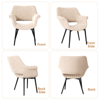 Chaises de salle à manger modernes en velours capitonnées, inclinables, imperméables, avec accoudoirs et dossier rembourrés, écologiques et durables, pour la maison