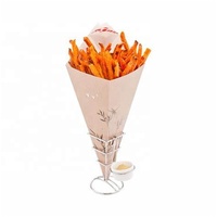 Custom Disposable Chips Cone Paper Food Packaging Cone Box French Fries Paper Cone