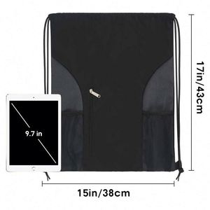 กระเป๋าเป้สะพายหลังแบบมีเชือกผูกแบบพกพาพิมพ์ลายได้พร้อมเชือกยาวกันน้ำและนำกลับมาใช้ใหม่ได้สำหรับใช้ในชีวิตประจำวันเป็นของขวัญติดโลโก้ - Product Image 2