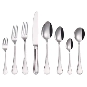Mirror Silver Royal Wedding Stainless Steel Dinnerware Sets High Quality Silverware Cutlery Flatware Set