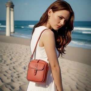Women Vintage PU Leather Square Crossbody Bag Retro Buckle Shoulder Purse Adjustable <b>Strap</b> Multi Color Portable Daily Phone Bag - Product Image 4
