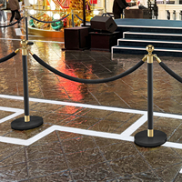 Poteaux et Cordons de File d'Attente Portables pour Hôtels et Événements, Potelets de Contrôle de Foule avec Cordons Velours pour Tapis Rouge