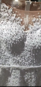 Customize Cap <b>Sleeve</b> Plus Size African With Detachable Skirtv Pearl Beaded Wedding Dress - Product Image 3