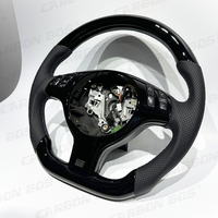 Vente directe d'usine Volant sport en cuir véritable en fibre de carbone noir brillant personnalisé adapté à BMW E46 E45
