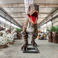Modèle de dinosaure Giganotosaurus géant électrique avec texture de peau réaliste pour la décoration des aires de jeux extérieures