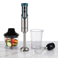 Blender Tangan Elektrik 4-in-1 Set Stainless Steel dengan Pengaduk untuk Smoothie