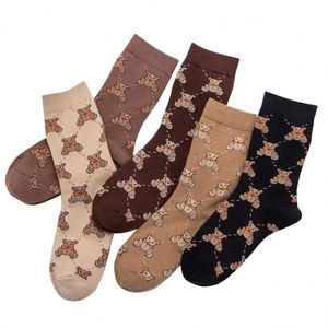Custom Cute Bear <b>Pattern</b> Socks Japanese Women Korean Student Socks Girl Wearing Crew Socks - Product Image 3