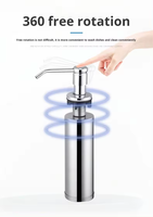 Distributeur de savon liquide manuel pratique en acier inoxydable 304 avec pompe ABS finition chromée pour cuisine, salle de bain, hôtel, savon mousse