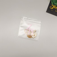 Petit sac transparent en plastique recyclable à fermeture éclair en PVC pour l'emballage de bagues de bijoux en cosmétiques