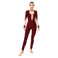 Femmes scène danse porter Costume strass formation Dancewear combinaison body pour femmes gymnastique vêtements