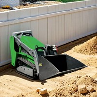 Mini-chargeuse compacte hydraulique ICOUGAR CG1050, moteur diesel EPA, avec fourche à palettes et grappin, transmission sur chenilles