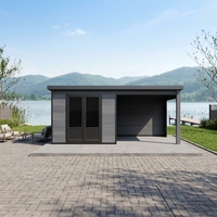 Casas de Jardín Modernas Serie Multi D de WPC con Protección UV, para Exteriores, Apartamentos, Parques, con Vidrio Antibalas, para Dormitorios, Salones y Gimnasios