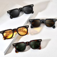 Lunettes de soleil carrées rétro classiques Usine Vente en gros OEM ODM Design de logo personnalisé Nuances en acétate épais de qualité supérieure Hommes Femmes