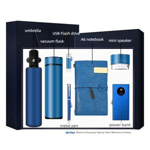 Set de Regalo 7 en 1 Personalizado: Paraguas Promocional, Termo, Memoria USB, Bolígrafo, Altavoz, Cuaderno A6 y Batería Externa - Product Image 2