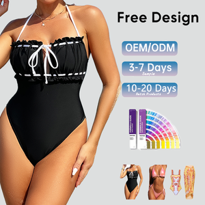 Bañador de corte alto con Control de barriga, traje de baño personalizado, traje de baño de una pieza para mujer, <span class=keywords><strong>Banador</strong></span> De Control Abdominal - Product Image 2