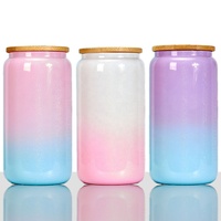 Offre Spéciale – Tasses à Café Glacé et à Thé en Verre Borosilicate Givré Transparent Réutilisables, Supports de Sublimation, 16 oz, avec Couvercle en Bambou