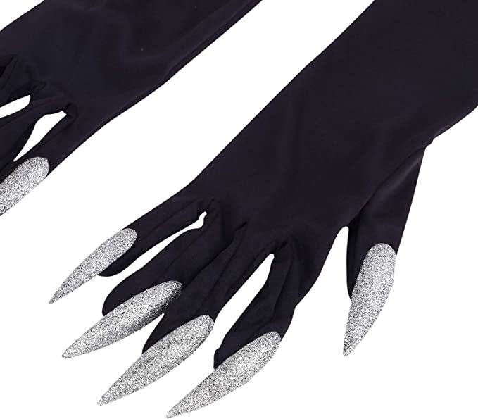 Guantes De Halloween Con Uñas Largas - Para Disfraz De Fantasma, Diablo O Gato