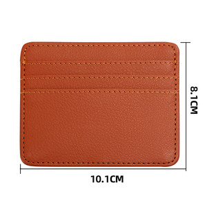 Factory Custom Slim Multi Slot PU Leather Card HolderMini <b>Wallet</b> <b>Men</b> <b>Rfid</b> Leather Credit Card Holder RTS Bulk Mixed Order - Product Image 2