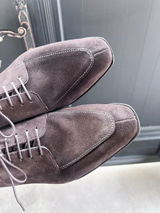 Chaussures Derby en cuir velours inversé pour homme, semelles en cuir, fabriquées à la main, <span class=keywords><strong>Goodyear</strong></span>, nouvelle collection quatre saisons - Product Image 4