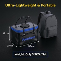 Kit de detailing automobile portable sans fil 3-en-1 POLAR BEAR 21V Lithium, laveuse-polisseuse-aspirateur sans balais, plastique, 50+ pièces pour lavage de voiture