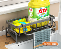 Organisateur de cuisine en acier au carbone extensible robinet support de rangement plaque plateau égouttoirs évier égouttoir panier en métal support pliant conception