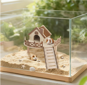 Juego <span class=keywords><strong>de</strong></span> Accesorios Ecológicos <span class=keywords><strong>de</strong></span> Madera Sólida <span class=keywords><strong>para</strong></span> Animales Pequeños, Rectangular, <span class=keywords><strong>para</strong></span> Hámster, Juguete Tipo Mansión <span class=keywords><strong>para</strong></span> Hámster Dorado con Artículos Decorativos Completos - Product Image 6