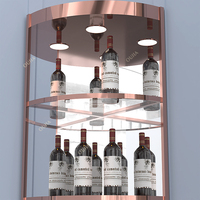 Armoire à vin moderne en acier inoxydable avec ouverture en verre armoire à vin pour meubles de salle à manger
