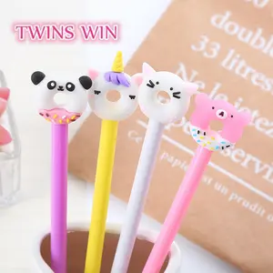 Neutral pen for student office Black fountain pen stationery store prize neutral pen Cute cat silica gel Pens2840