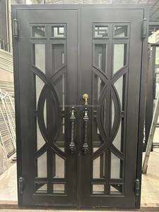 Porte battante moderne en fer forgé, galvanisée, durable, pour usage commercial, revêtement poudré, entrée extérieure, garantie 3 ans, facile à installer - Product Image 3