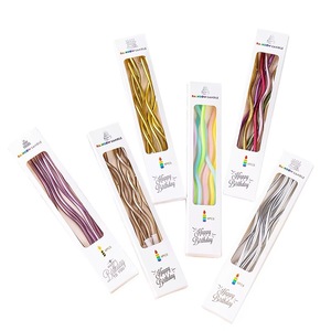 Candela in Paraffina Retrò a Spirale Colorata Placcata Oro per Decorazione Torte e Feste di Compleanno per Bambini - Product Image 5