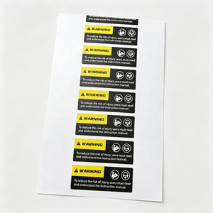 Custom-<b>printed</b> waterproof self-adhesive vinyl signs; polyester-based certified electrical stickers; approved industrial labels - Product Image 4