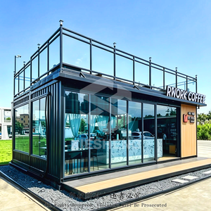 Kiosque de vente au détail CE <span class=keywords><strong>EN</strong></span> 1090, façade murale <span class=keywords><strong>en</strong></span> aluminium, double vitrage trempé Low-E, classe d'incendie A2, magasin modulaire pop-up - Product Image 2